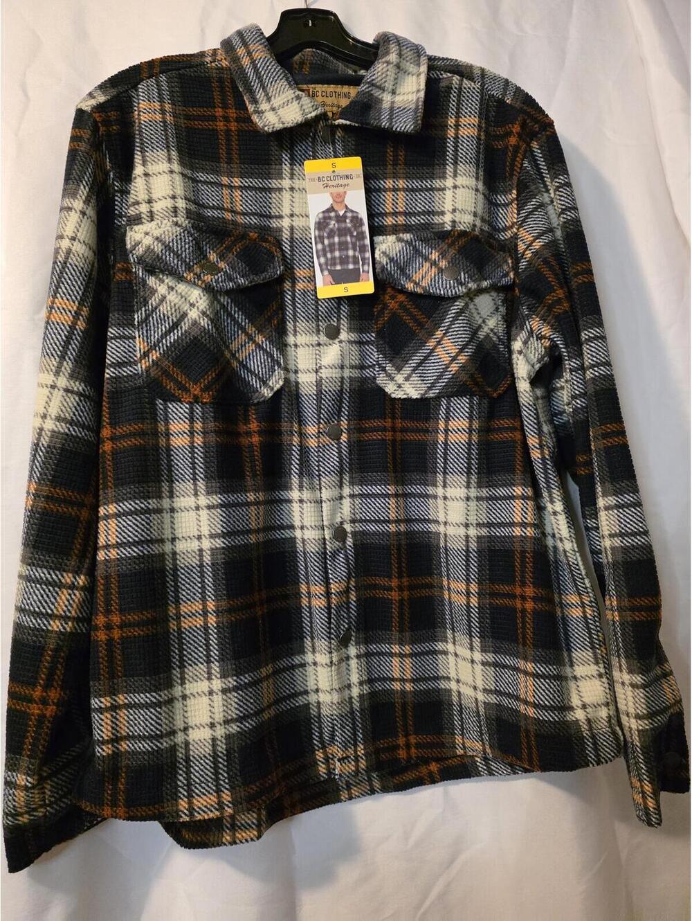 BC Clothing Heritage Men's Plaid Flannel Shirt Size S